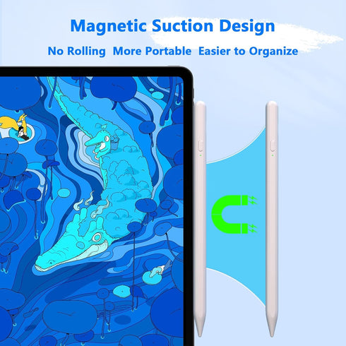 Stylus Pens for Touch Screens, Universal Fine Point iPad Pencil with Magnetic Adsorption for iPhone/iPad/Android - White