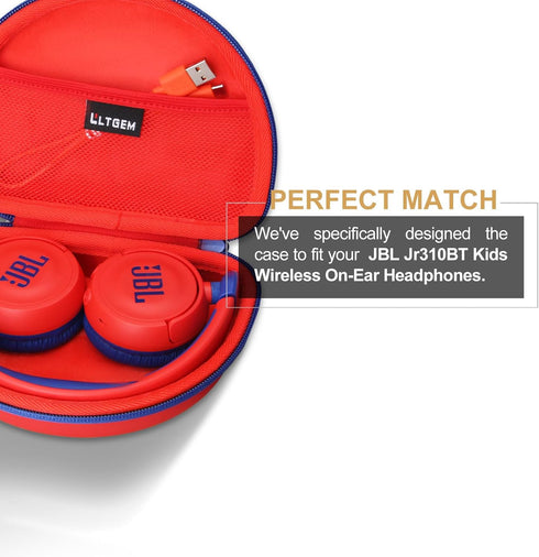 LTGEM EVA Hard Case for JBL JR300BT / Jr310BT, Sony MDR-ZX110 / MDRZX110NC / MDR-ZX310AP Wireless On-Ear Headphones - Red