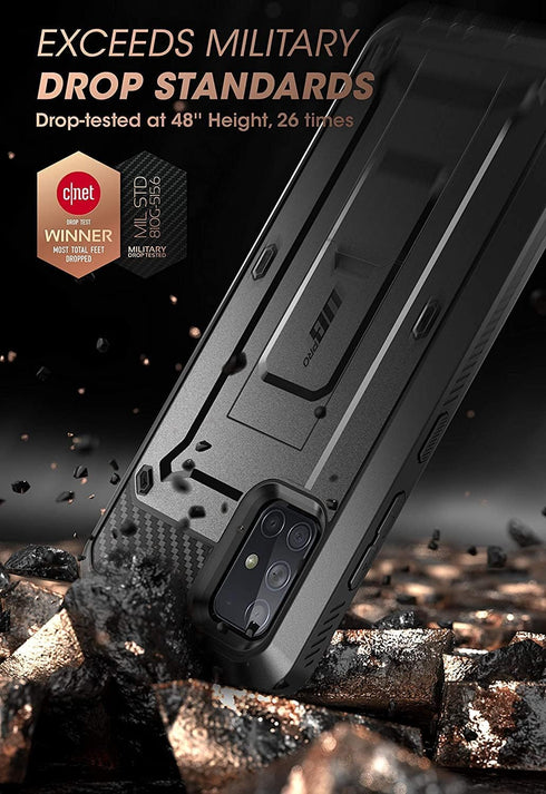 SUPCASE Unicorn Beetle Pro Case for Samsung Galaxy A71, Full-Body Heavy Duty Rugged, Black with Screen Protector