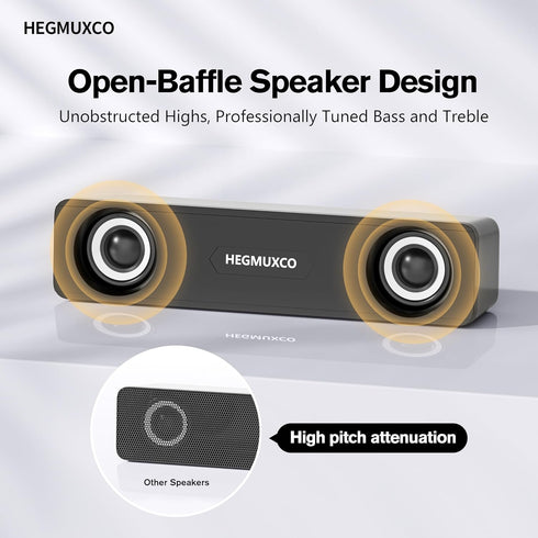 HEGMUXCO 10W 3.5mm Wired Stereo Speaker Compact PC Speakers for Desktop -, USB Powered, Audio Input, Laptop Expertly