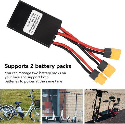 Dual Battery Connector: 20V-72V Double Battery Discharge Converter for Ebike Electric Bike (40A)