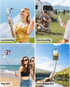 yAyusi 4-7" New Ultra Mini Selfie Stick for iPhone, Extendable Aluminum Portable Selfie Stick with Remote, Compact