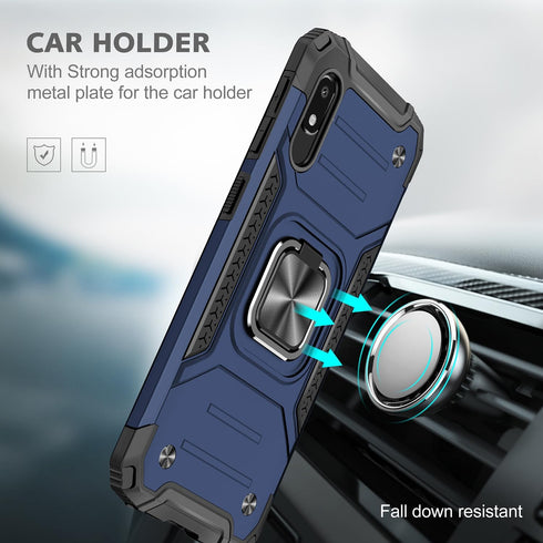 Samsung Galaxy A10E Case, Military Grade Built-in Kickstand Armor Heavy Duty Shockproof Cover (Purple)