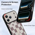 LEOMAKRON 17 for iPhone Pro Max Case with Finger Strap Kickstand,Compatible with MagSafe,Cute Checkered Checkerboard