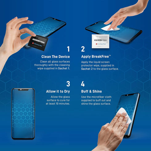 BREAK FREE Liquid Glass Screen Protector - Universal Fit for Phones, Tablets & Smart Watches | $350 Coverage, Shatter &