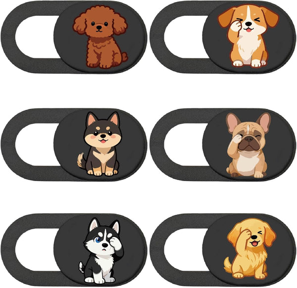 6Pcs 6 Styles Laptop Camera Cover Slide Dog 0.04 Inch Ultra Thin