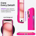 ORNARTO iPhone 15 Plus Case 6.7" - Slim Hot Pink Liquid Silicone, 3 Layers, Soft Gel Rubber, Anti-Scratch Microfiber