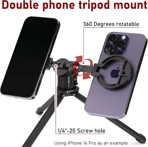 Zelnoox 1/4" 17/16/15/14/13/12 (MS-02R) Double Magnetic Ring Phone Holder Attach to Any Iron Surface | Screw Hole |