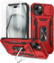 Maxdara iPhone 15 Case with Slide Camera Cover, Screen Protector & 360° Rotate Ring Stand, Red, 6.1 inch.