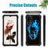 TCL 40 XL Case with Glass Screen Protector, Heavy Duty Hard PC, Blue Skull