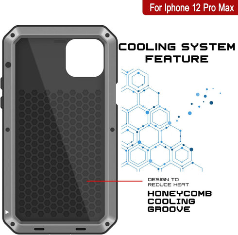 Punkcase for iPhone 12 Pro Max - Heavy Duty Military Grade Armor Metal Case, Shock Proof Hard Aluminum & TPU Design.