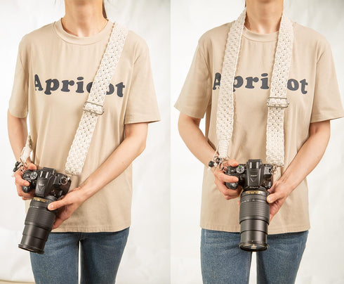 Macrame Camera Strap for DSLR, Adjustable Handwoven Universal Neck & Shoulder Strap for Photographers