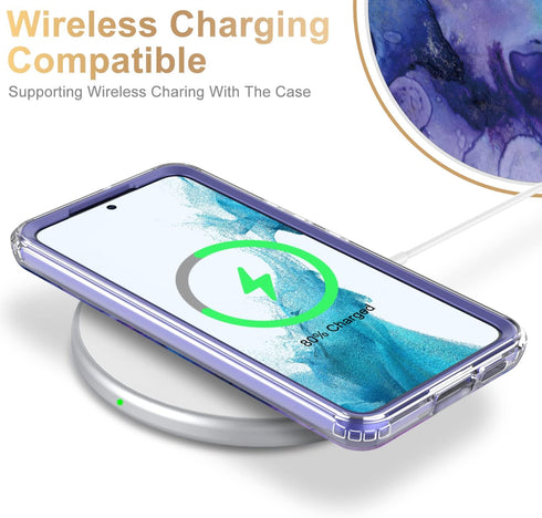 Esdot Samsung Galaxy S22 Plus Case - Fashionable Protective Phone Case Passing 21ft Drop Test (Purple Opal Marble)