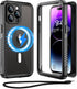 Unitedtime Magnetic Case for iPhone 14 Pro, Waterproof with Built-in Screen Protector, Shockproof Dustproof Heavy Duty