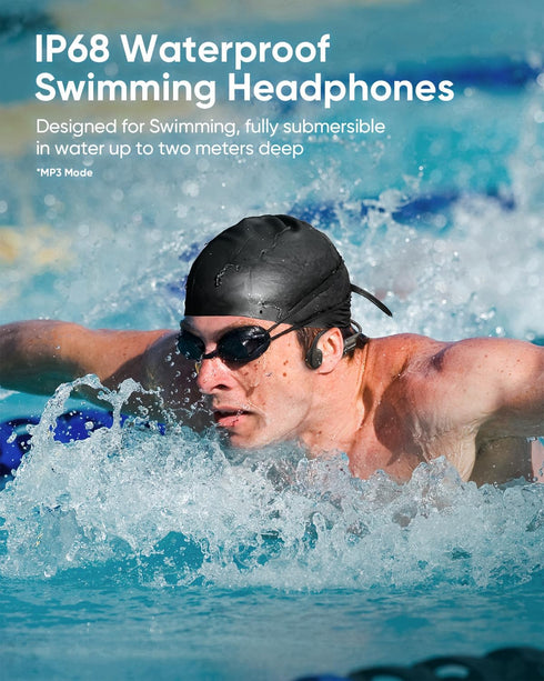 Swimming 5.4 Sports,IP68 32GB MP3 Player,Swimming SAMVEK Headphones, Bone Conduction Headphones, Bluetooth Wireless