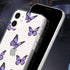 Idocolors Cute Butterfly Case for iPhone 7/iPhone 8 - Clear Soft Bumper TPU Ultra Slim Shockproof Design, Girly Purple