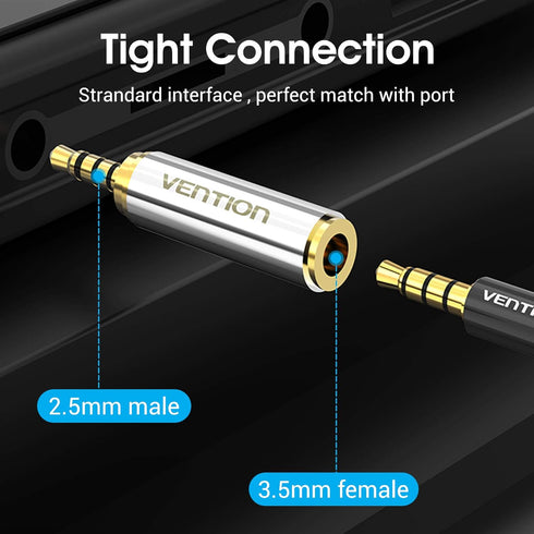 VENTION 3.5mm Female to 2.5mm Male Audio Adapter Converter, Premium Quality Headphone Connector (2 Pack)