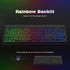 Atelus Large Print Backlit Keyboard, USB Wired Computer Keyboard, Full Size Keyboard with Rainbow Illuminated LED