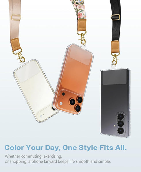Yonlevres Flower Phone Lanyard Crossbody Strap, Floral Cell Phone Lanyards for around the Neck Wristlet Wrist Strap