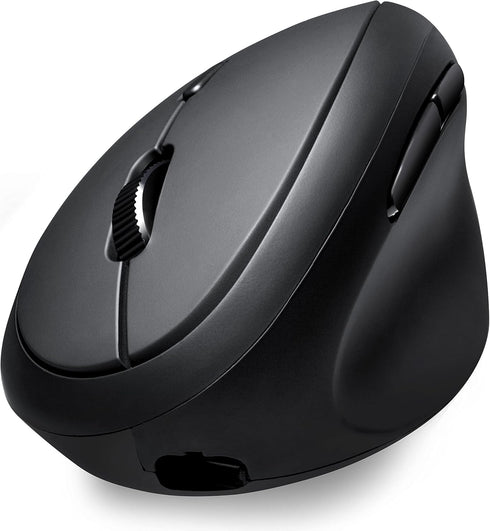 Perixx PERIMICE-819B Bluetooth Portable Vertical Mouse, Wireless 3-in-1 Multi-Device, Silent-Click, Black