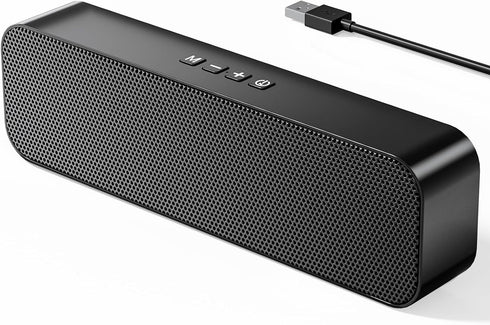 KASOHQEE USB Computer Speakers,Pc Speakers for Desktop,Stereo Sound & Rich Bass,with 3.5mm Aux-in,Bluetooth,TF