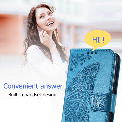Galaxy A32 5G Case, PU Leather Wallet Flip Protective Phone Case with Wrist Strap and Card Slots for Samsung Galaxy A32