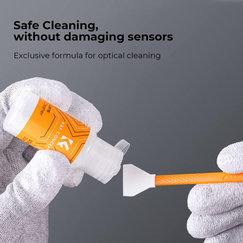 K&F Concept APS-C Sensor Cleaning Kit, 20ml Cleaner & 10 X 16mm Double-Tipped Swabs for Mirrorless Digital Cameras