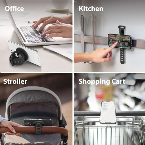 Bone Magnetic Gym Phone Mount, MagSafe Stroller Phone Holder for Workout & Indoor Cycling, Scratch-Free & Anti-Slip
