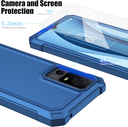 Ailiber TCL 40 XE Phone Case with Screen Protector, 2 Layer Structure Protection, Blue
