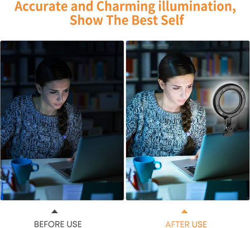 ACMEZING 5 Dimmable 5 Video Conference Lighting Kit, Ring Light Clip on Laptop Monitor with Color & Brightness Level