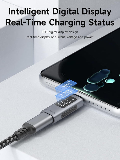 Hagibis LED Display USB C Adapter 240W 40Gbps 8K@60Hz, USB4 Connecter for Thunderbolt 4/3, iPhone 15 Pro Max, Current Voltage Fast Charging Monitoring Display Tester Detector