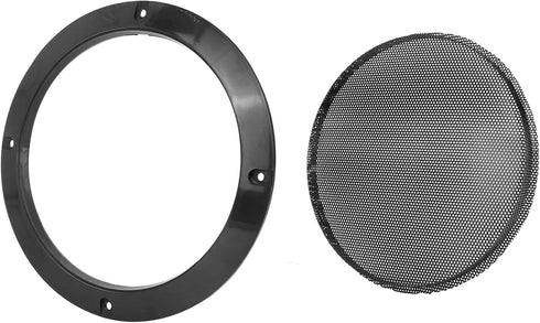 Unifizz 2pcs 7 Inch Metal Glossy Car Audio Speaker Cover Mesh Subwoofer Grill Protector, Black