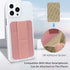 WWW Card Holder with Stand for Phone, PU Leather Credit Card Holder with 3M Adhesive Sticker for Smart Phones, Pink