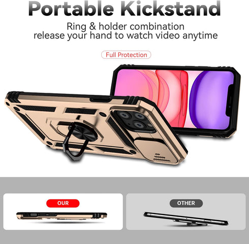 Hitaoyou iPhone 11 Pro Max Case, Military Grade Shockproof Heavy Duty Protective Magnetic Case with Camera Cover &