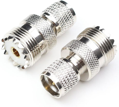 Mini UHF Male to UHF Female Connector, Pl259 Coax Adapters, 2 Packs