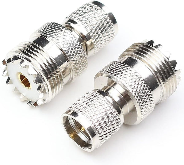 Mini UHF Male to UHF Female Connector, Pl259 Coax Adapters, 2 Packs