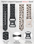 Minyee 2 Packs Leopard Engraved Band for Fitbit Versa 2/Versa/Versa Lite, Two-Tone Cheetah Soft Silicone Sport Strap