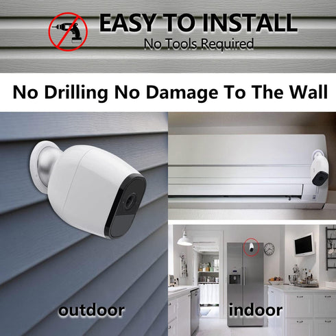 Wall Mounts for Magnetic Arlo/Arlo Pro/Pro 2 Cameras - Indoor/Outdoor (2 Pack Silver)