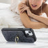 iPhone 13 Case with Card Holder for Women, Phone Case with Strap, Crossbody Lanyard, Ring Stand, Snap Clasp, Cute
