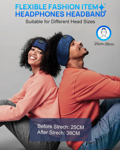 LC-dolida Bluetooth Sleep Headphones Headband, Wireless Earphones Built-in Speakers for Side Sleepers, Gifts for Men