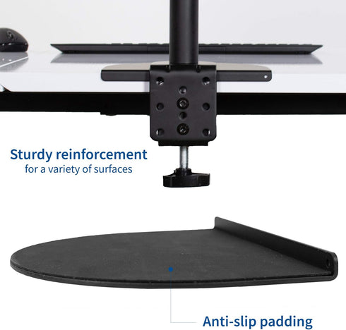 VIVO Steel Reinforcement Bracket Mount Plate for Thin Glass Table Tops, Clamp Compatible with Monitor Stands