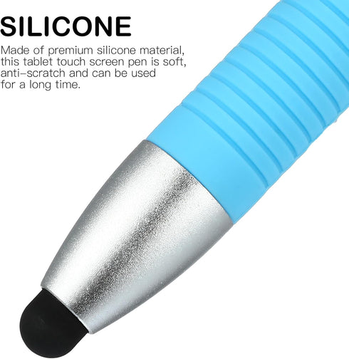 Kid-Friendly Touch Screen Pens, 3 pcs Stylus + 3 pcs Anti-Lost Ropes, Silicone Anti-Slip Tablet Stylus Compatible