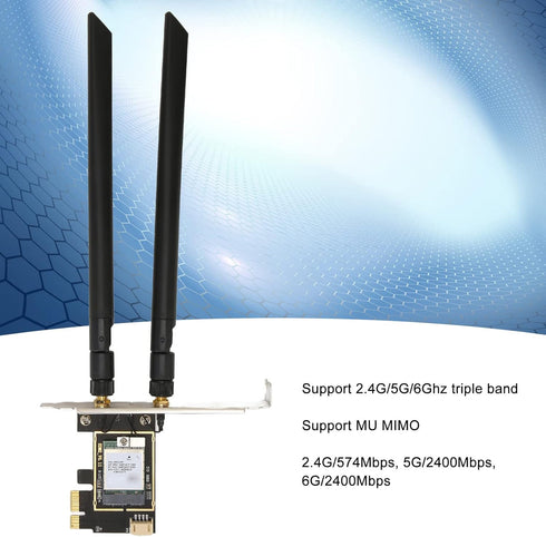 GOWENIC 6E PCIe Card, AW XB530NF MT7922 RZ616 2.4G 5G 6Ghz Tri Band Bluetooth 5.2 Network Card Adapter for Desktop PC