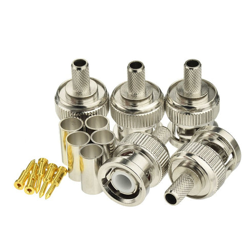 Eightwood 10pcs 50 Ohm BNC Crimp Male Connector for RG58, RG142, LMR195 Cable