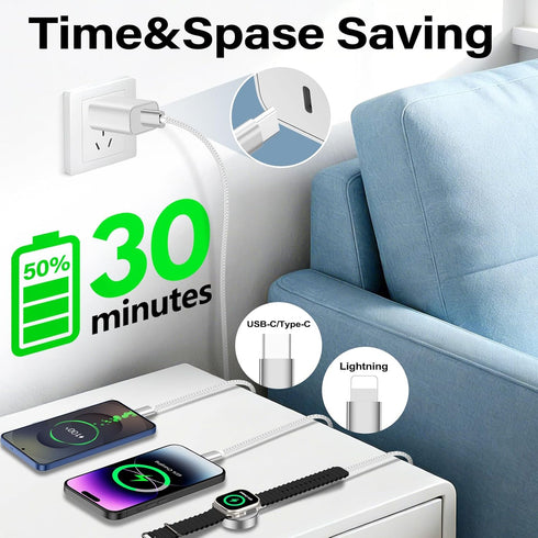 toaksi Charger,3 1 20W 11-2,iPhone 17-11,Galaxy S25,Home-4FT Travel Essentials for Apple Watch Charger,iPhone in Type
