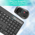 Wireless Keyboard and Mouse Combo, EarlyLit 2.4G Full-Sized Ergonomic Keyboard Mouse for Computer