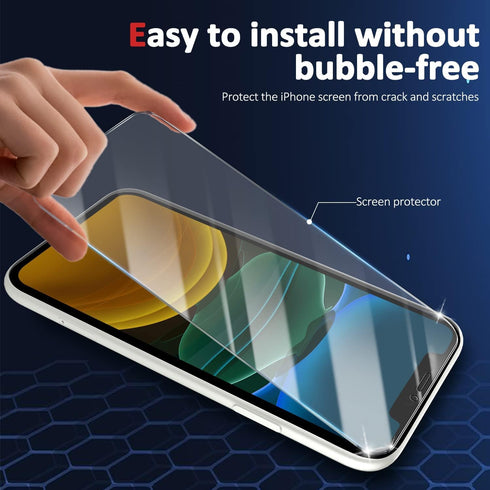 YMHML iPhone 11 Screen Protector - 3 Pack Tempered Glass, Military Grade Shatterproof, HD Clear, Case Friendly.