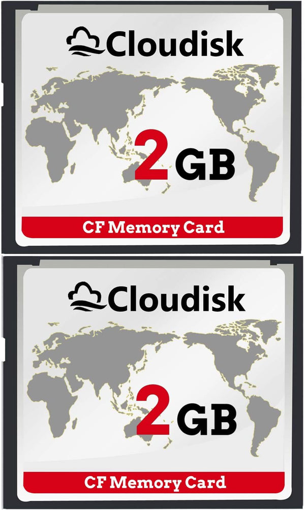 Cloudisk Pack of 2 Compact Flash Card 2GB CF 2.0 Performance for Vintage