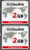 Cloudisk Pack of 2 Compact Flash Card 2GB CF 2.0 Performance for Vintage