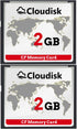 Cloudisk Pack of 2 Compact Flash Card 2GB CF 2.0 Performance for Vintage